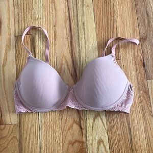 NATORI Bliss Perfection Contour Underwire Lace Trim T-Shirt Bra 34B